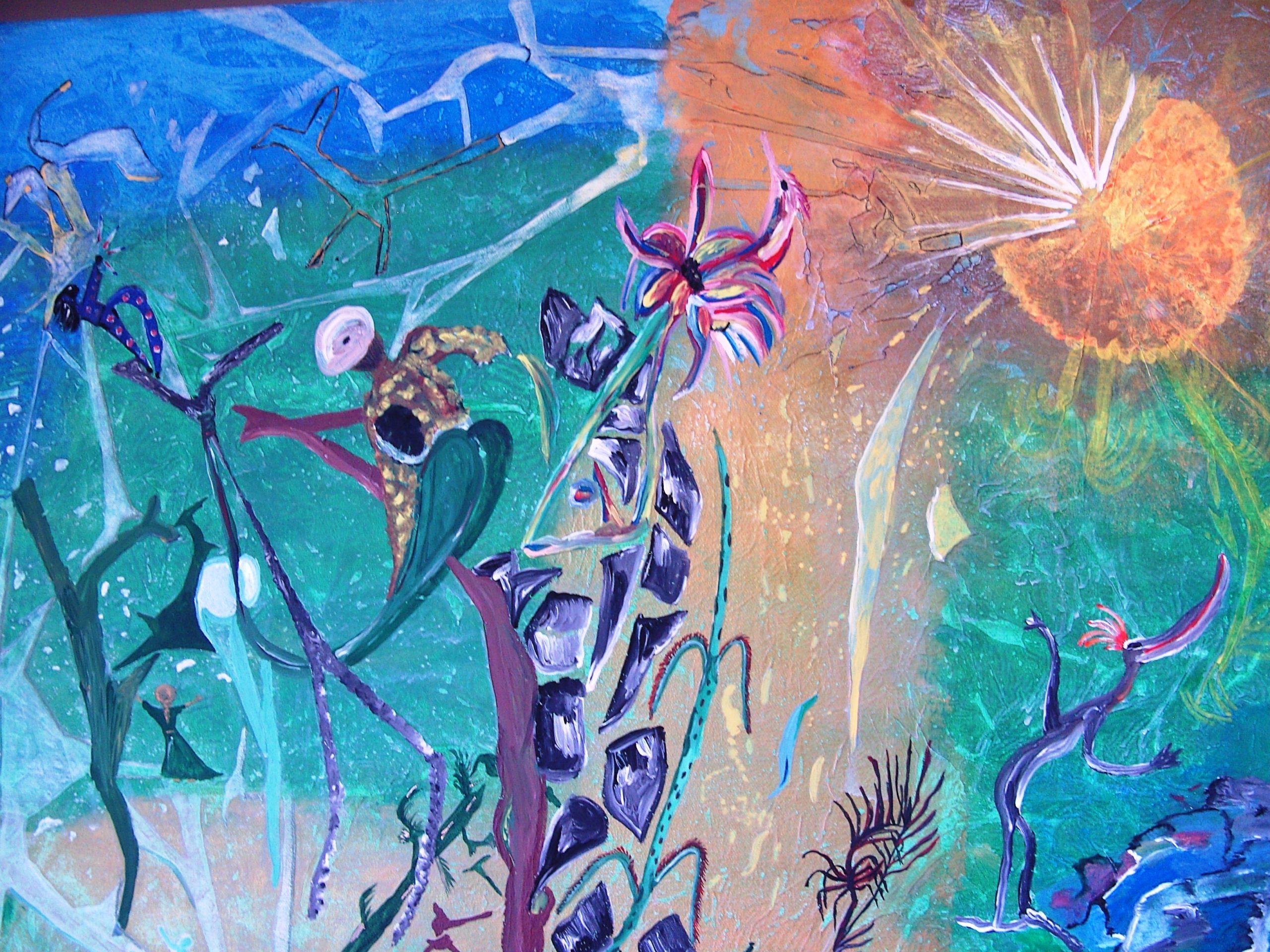 Ein Gemälde der Kunstmalgruppe des SkF Augsburg