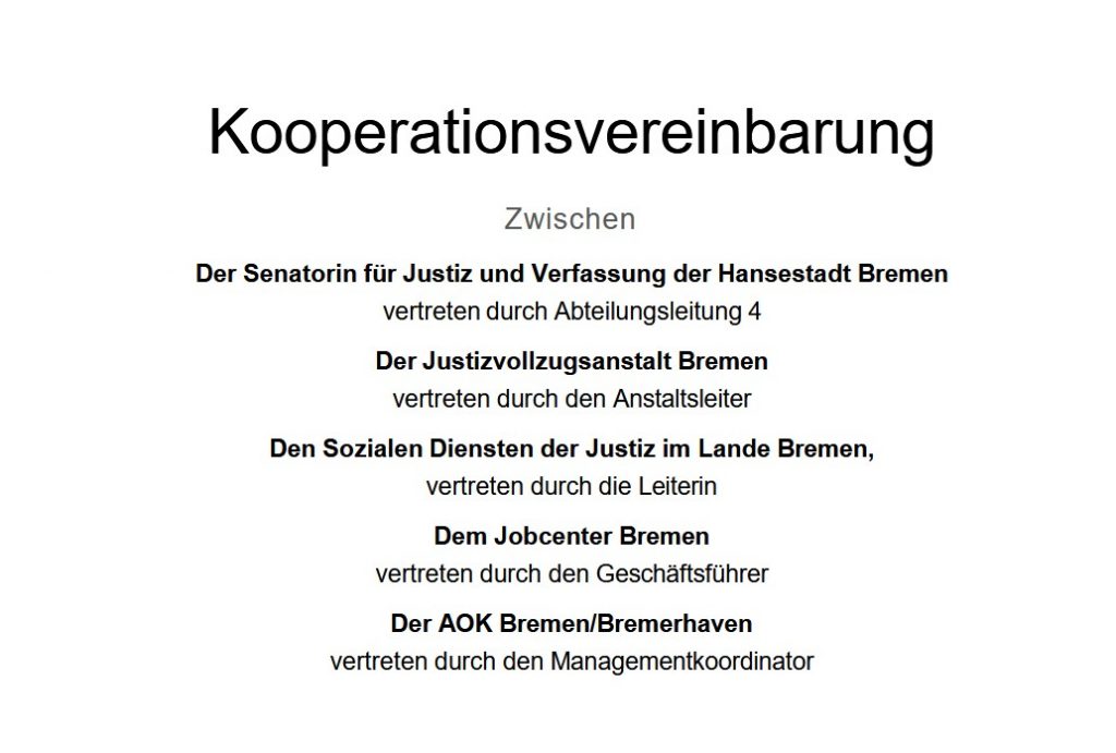 Kooperationsvereinbarung zwischen Justizvollzug, Jobcenter und AOK – Interview mit Ava Stähler