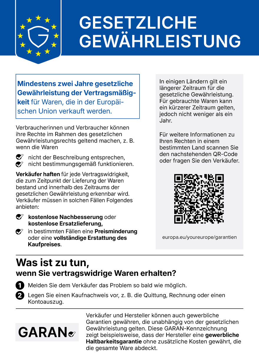 Label zur gesetzlichen Gewährleistung